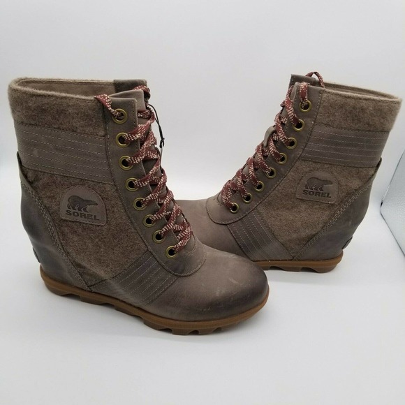 Sorel Women's Lexie Wedge Khaki II Winter Ankle Boots NL3778-297 Size 9 - Picture 3 of 11